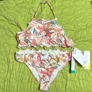 O’Neil Dalia Floral Ruffle Edge High Neck Set